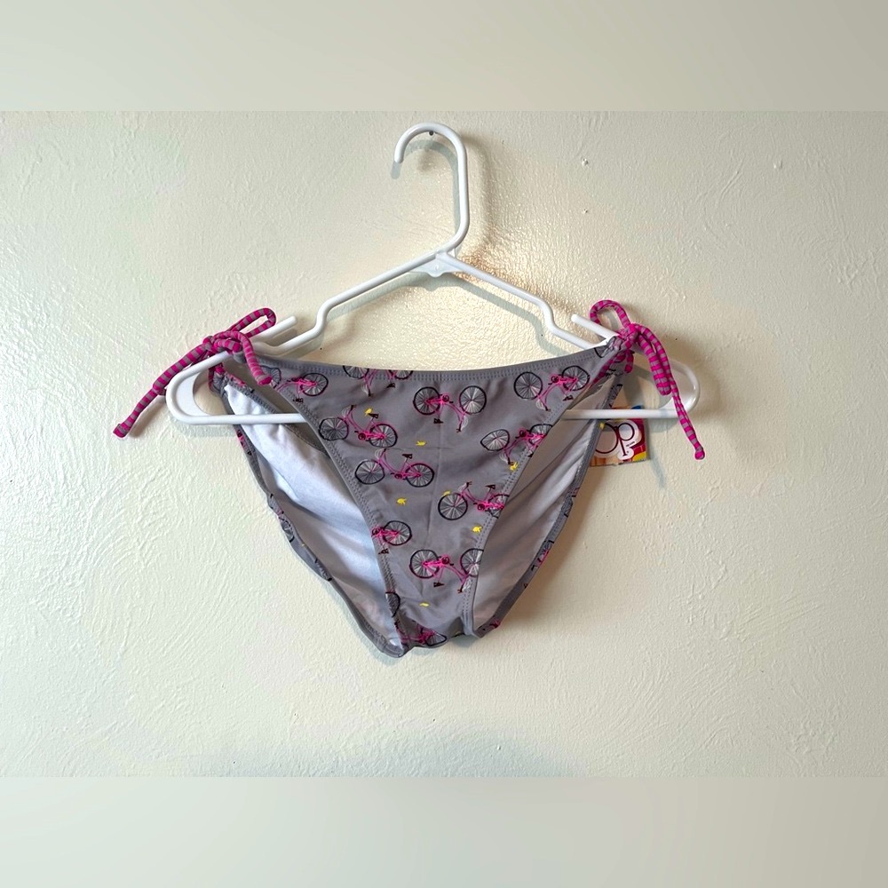 OP Grey And Pink Bicycle Bikini Bottoms